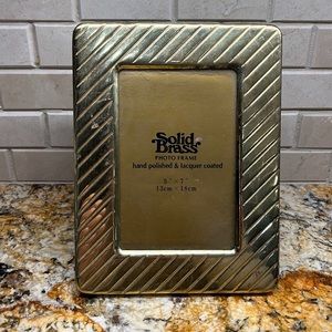 Vintage Solid Brass Photo Frame 5” x 7” Hand Polished & Lacquer Coated